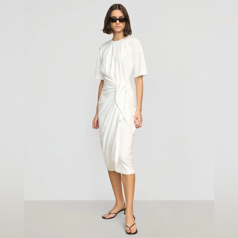 Modern Citizen Noa white Organic cotton to shirt wrap dress NWT size Medium